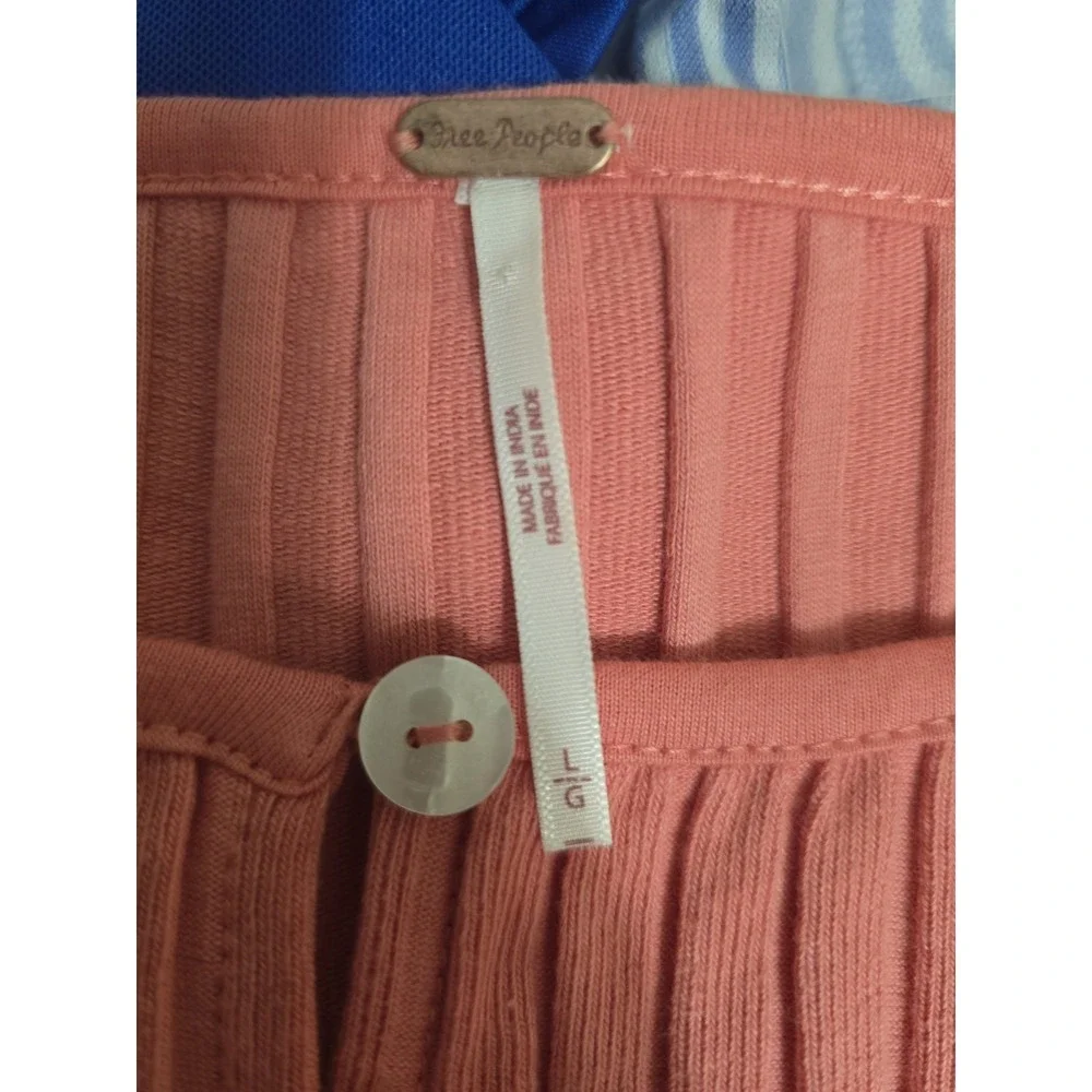 Free People Tilly Long Sleeve Crab Apple Cardigan Rib Knit Buttondown Size L
